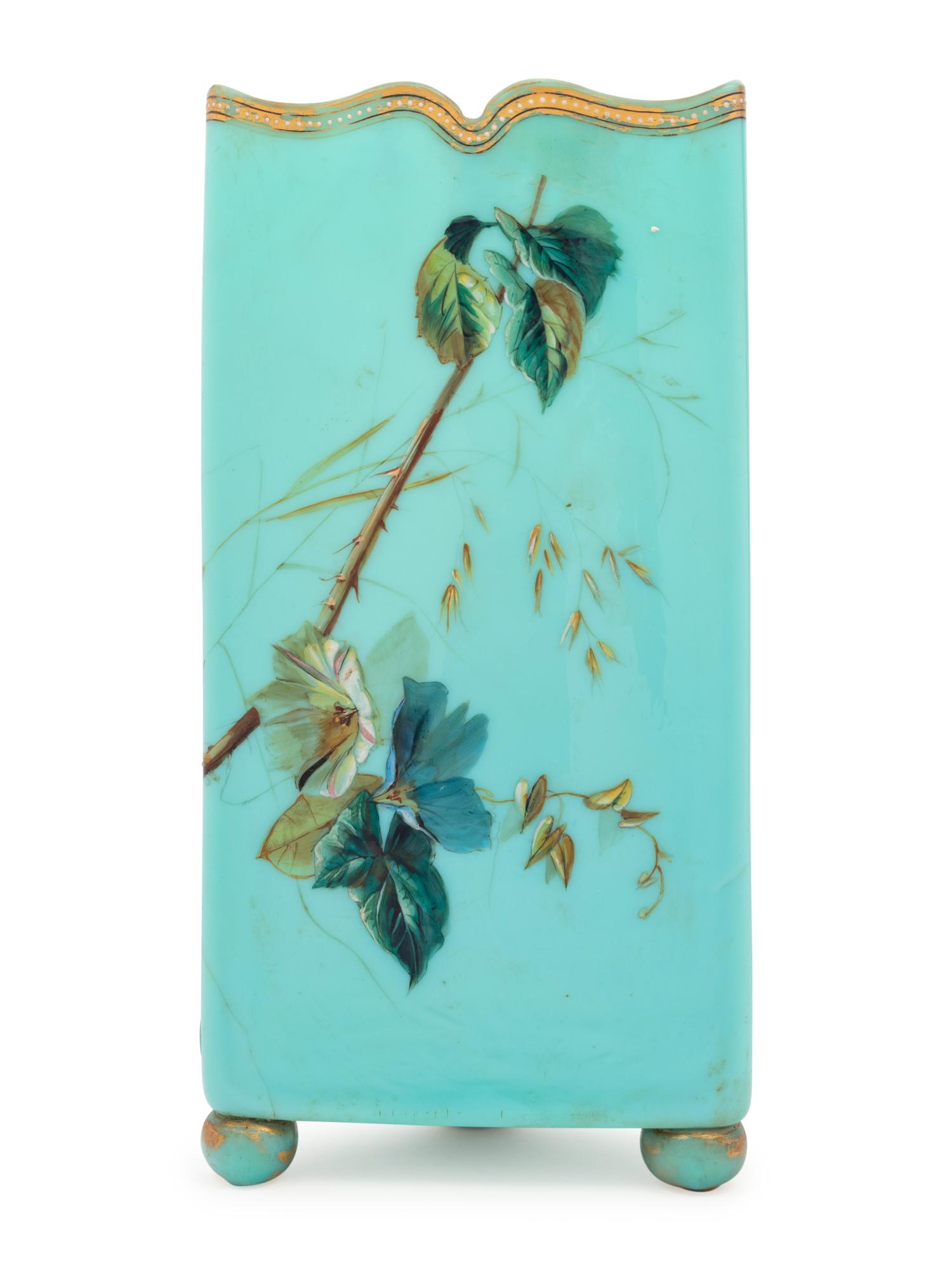 A French Painted Glass Vase