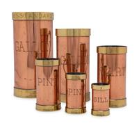 A Set of Six American Copper and Brass Liquid Measures