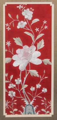 A Group of Chinese Embroidered Panels Height of largest 17 1/2 x width 7 1/2 inches. — 20TH CENTURY