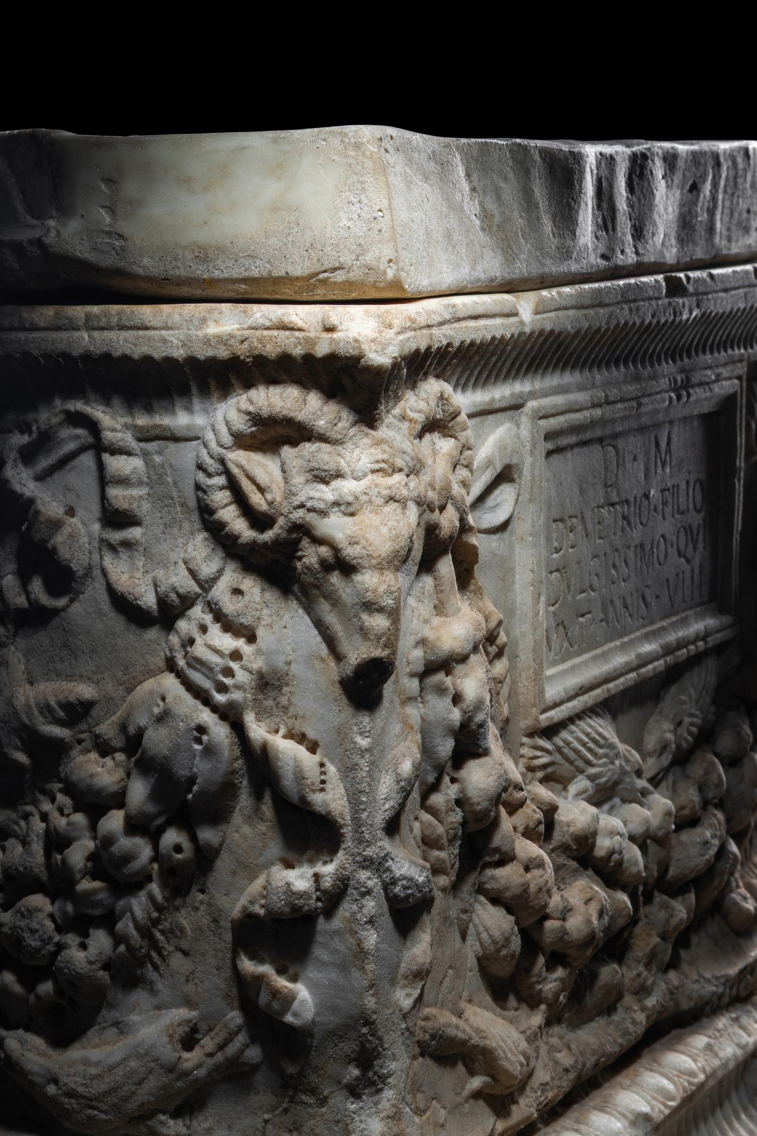 A Roman Marble Cinerary Urn