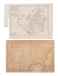 [MAPS]. A group of 8, incl. 5 maps of North America, one of the western hemisphere, & 2 engravings.