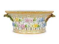 A Royal Copenhagen Flora Danica Reticulated Fruit Basket