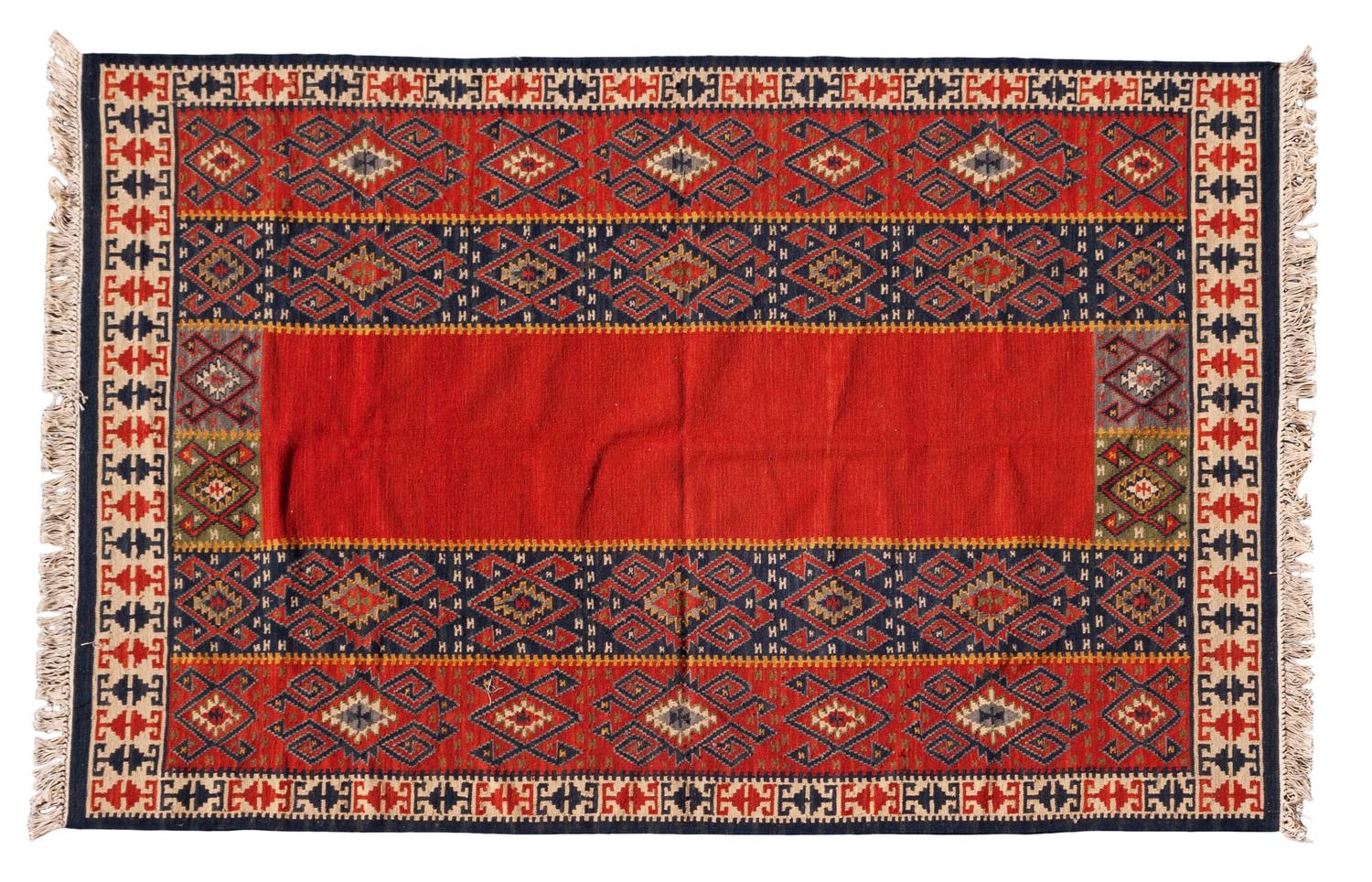 A Caucasian or Turkish Kilim Rug 8 feet 1 inch x 5 feet 3 inches. — 20TH CENTURY