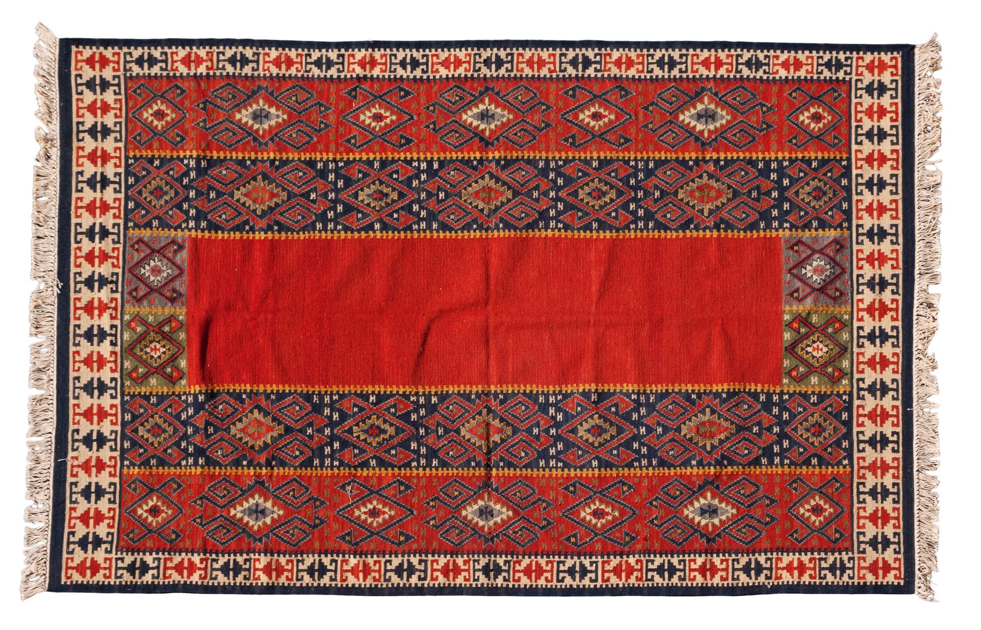 A Caucasian or Turkish Kilim Rug 8 feet 1 inch x 5 feet 3 inches. — 20TH CENTURY