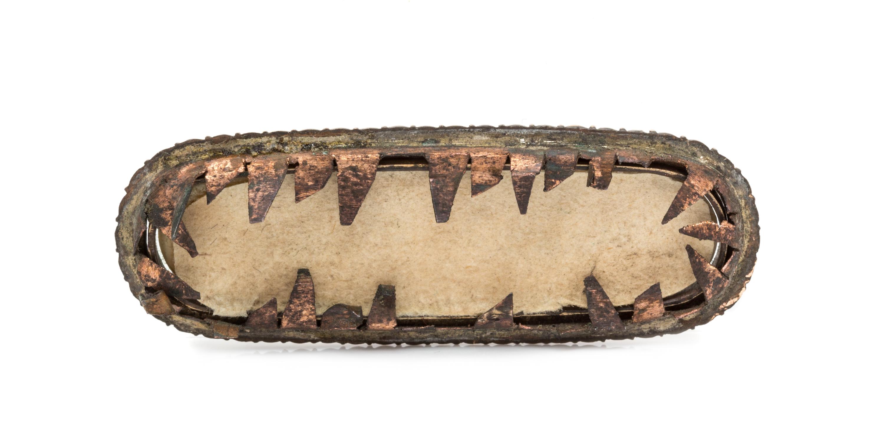 A Georgian Yellow Gold and Seed Pearl Double Lover's Eye Plaque, 3.70 dwts.