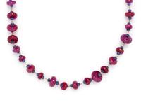 RUBY AND SAPPHIRE BEAD NECKLACE
