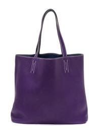 An Hermes Bleu/Violet 45cm Taurillon Clemence Double Sens Tote, 17.5" x 15.5" x 5".