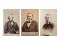 [POLITICS]. 6 cabinet cards of US Presidents and politicians incl. JOHNSON, GRANT, & SUMNER.