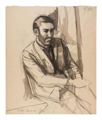 Girl Reading (Portrait of P. D. S.), 1961, Man Seated on a Folding Chair (Jordan Good #3), 1961, and Seated Woman Hand on Brow (Pat del Sasser), 1961 (a group of three works)