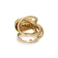 YELLOW GOLD AND EMERALD SQUID RING