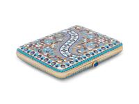 A Russian Silver-Gilt and Enameled Cigarette Case