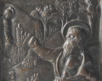 An Italian bronze bas relief pax depicting Saint Jerome in the Wilderness, late 15th century