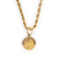 Yellow Gold Coin Pendant Necklace