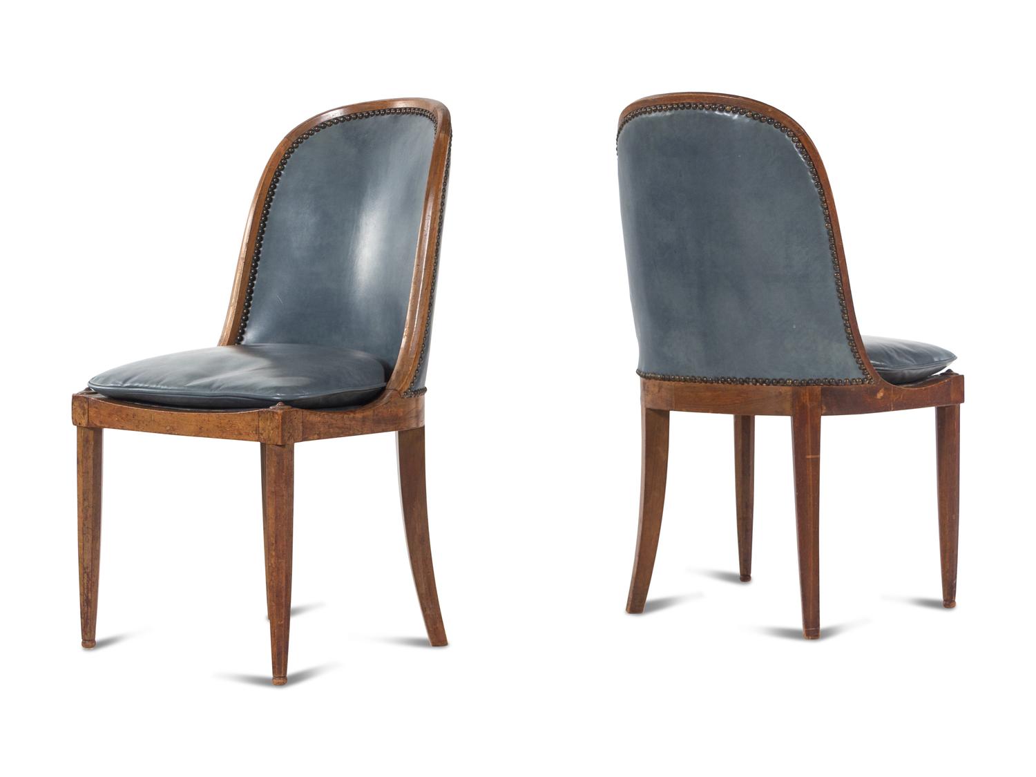 A Set of Four Directoire Walnut Chairs