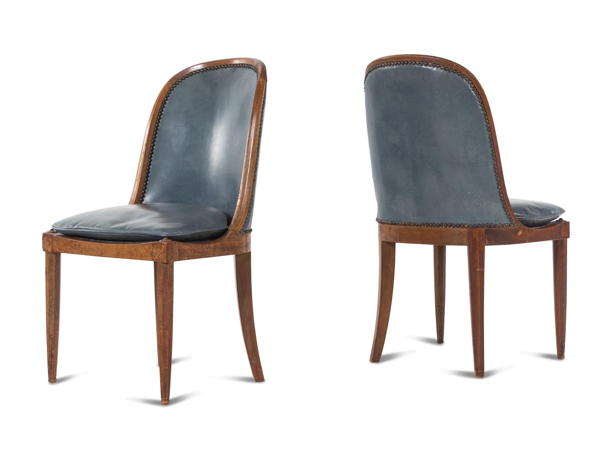 A Set of Four Directoire Walnut Chairs