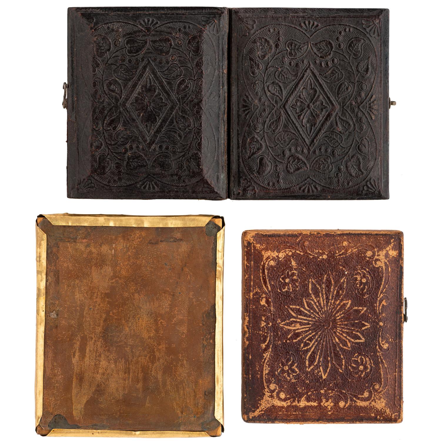 [EARLY PHOTOGRAPHY - PORTRAITURE]. A group of 9 daguerreotypes of folk art portraits featuring women, including: