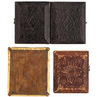 [EARLY PHOTOGRAPHY - PORTRAITURE]. A group of 9 daguerreotypes of folk art portraits featuring women, including: