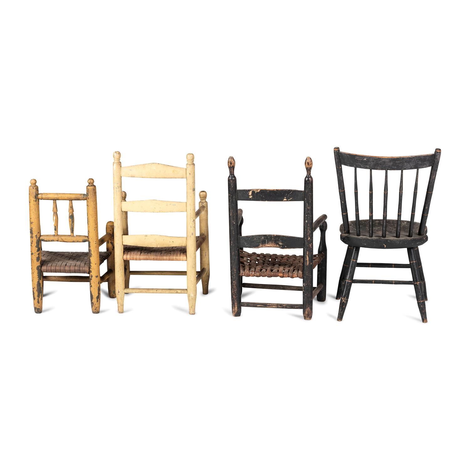 Four Paint Decorated Child's Chairs