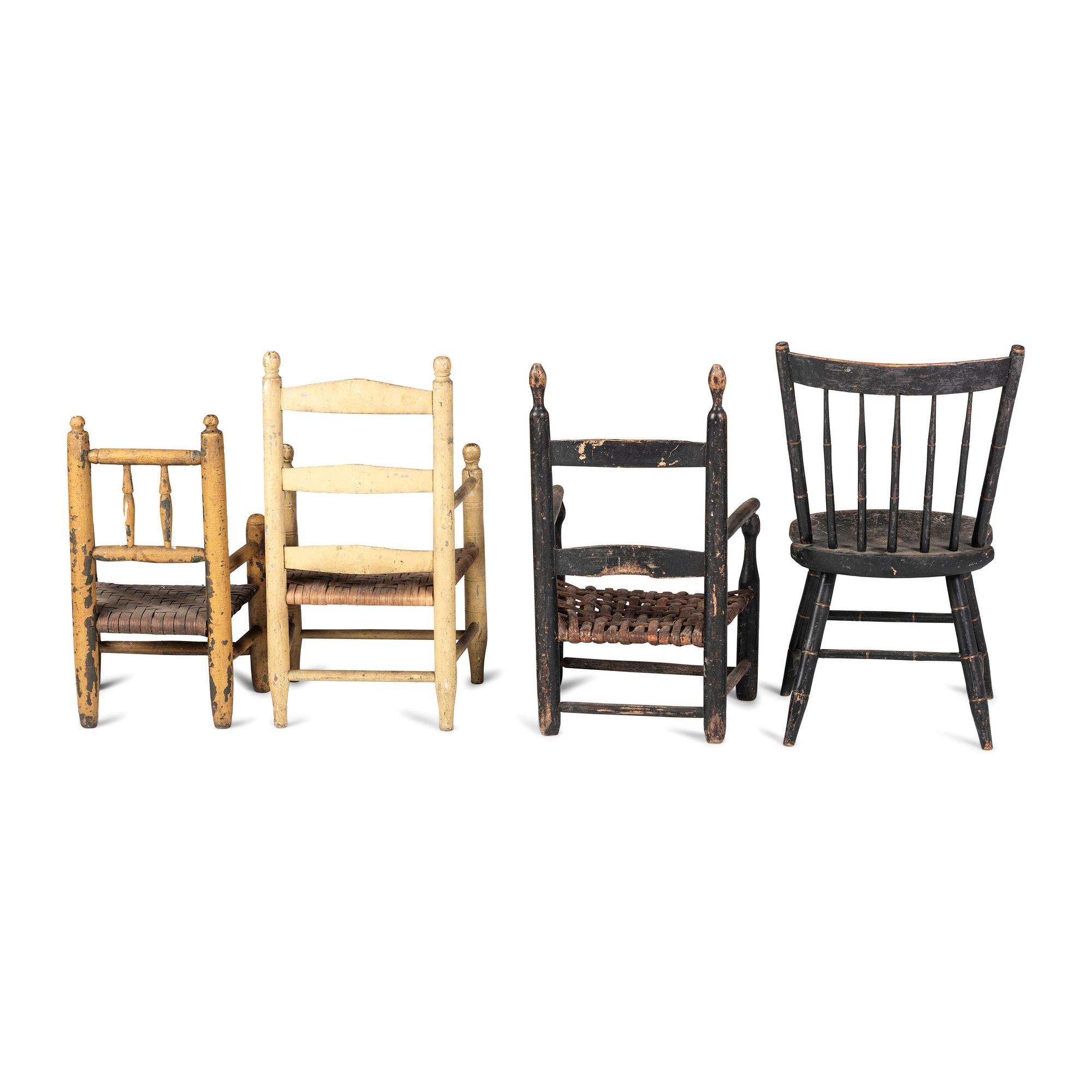 Four Paint Decorated Child's Chairs