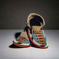 Apsáalooke [Crow] Beaded Hide Soft-Soled Moccasins