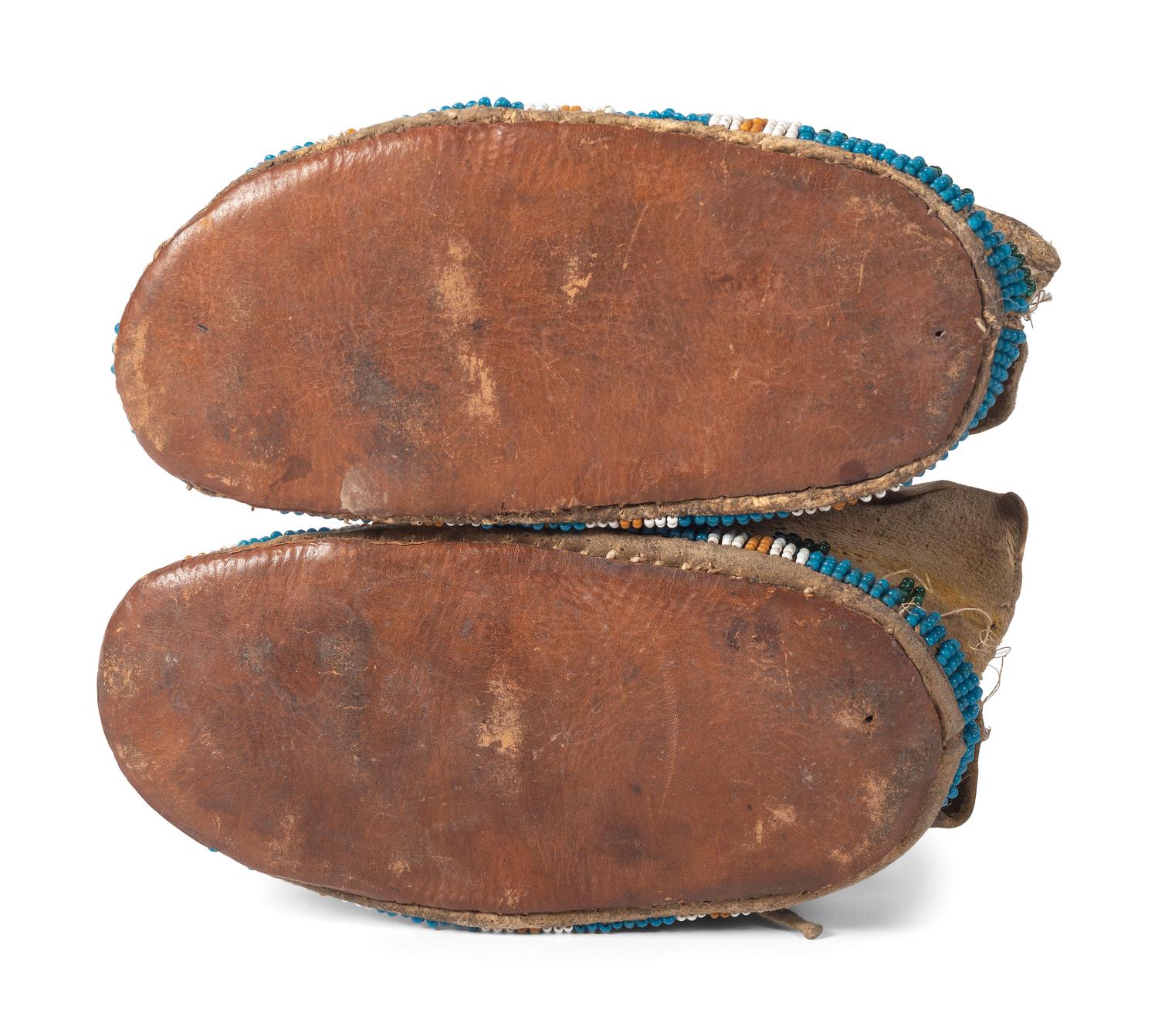 Cheyenne Child's Beaded Hide Moccasins