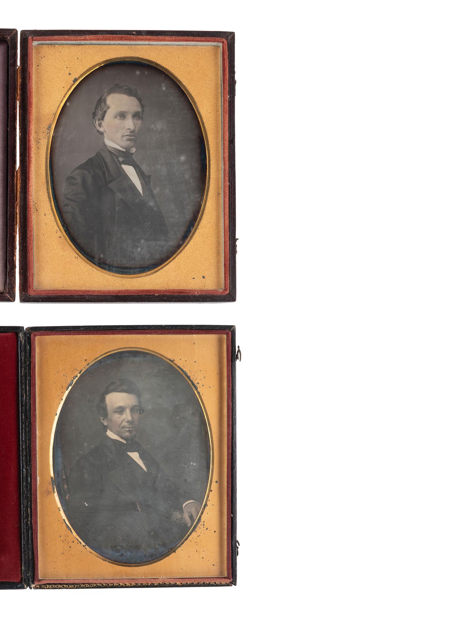[EARLY PHOTOGRAPHY]. 6 half plate daguerreotypes highlighted by group portrait of 6 subjects.