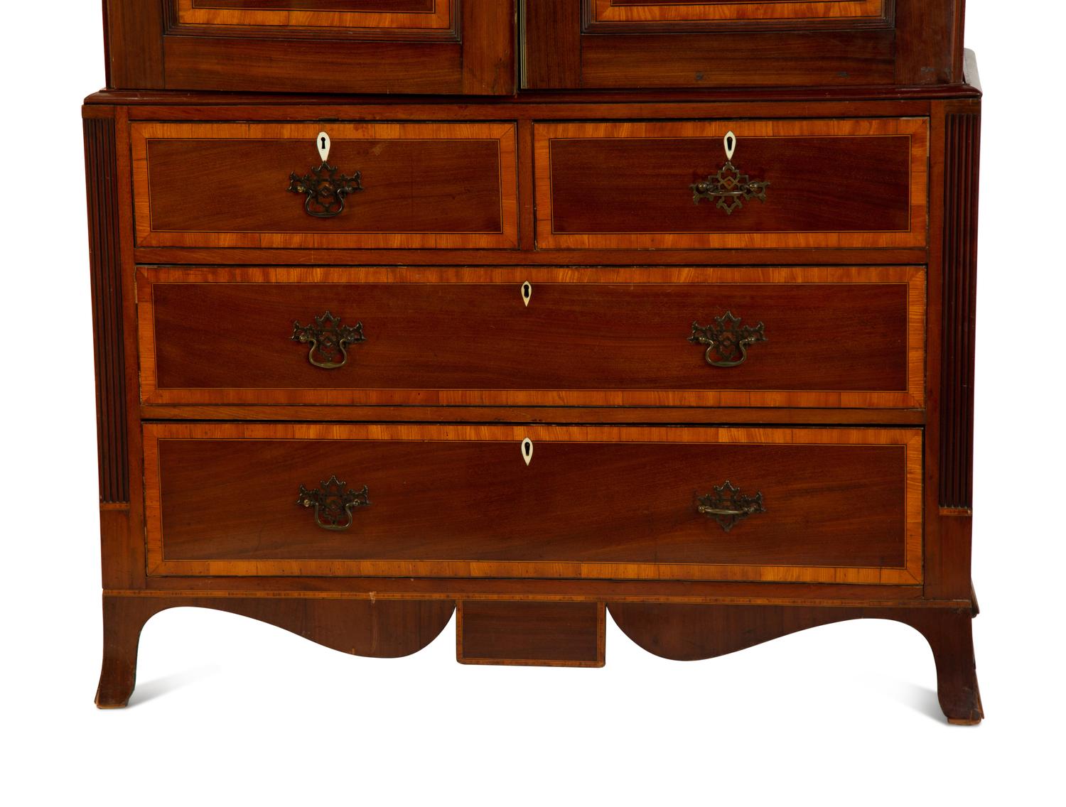 A Federal Style Mahogany Linen Press