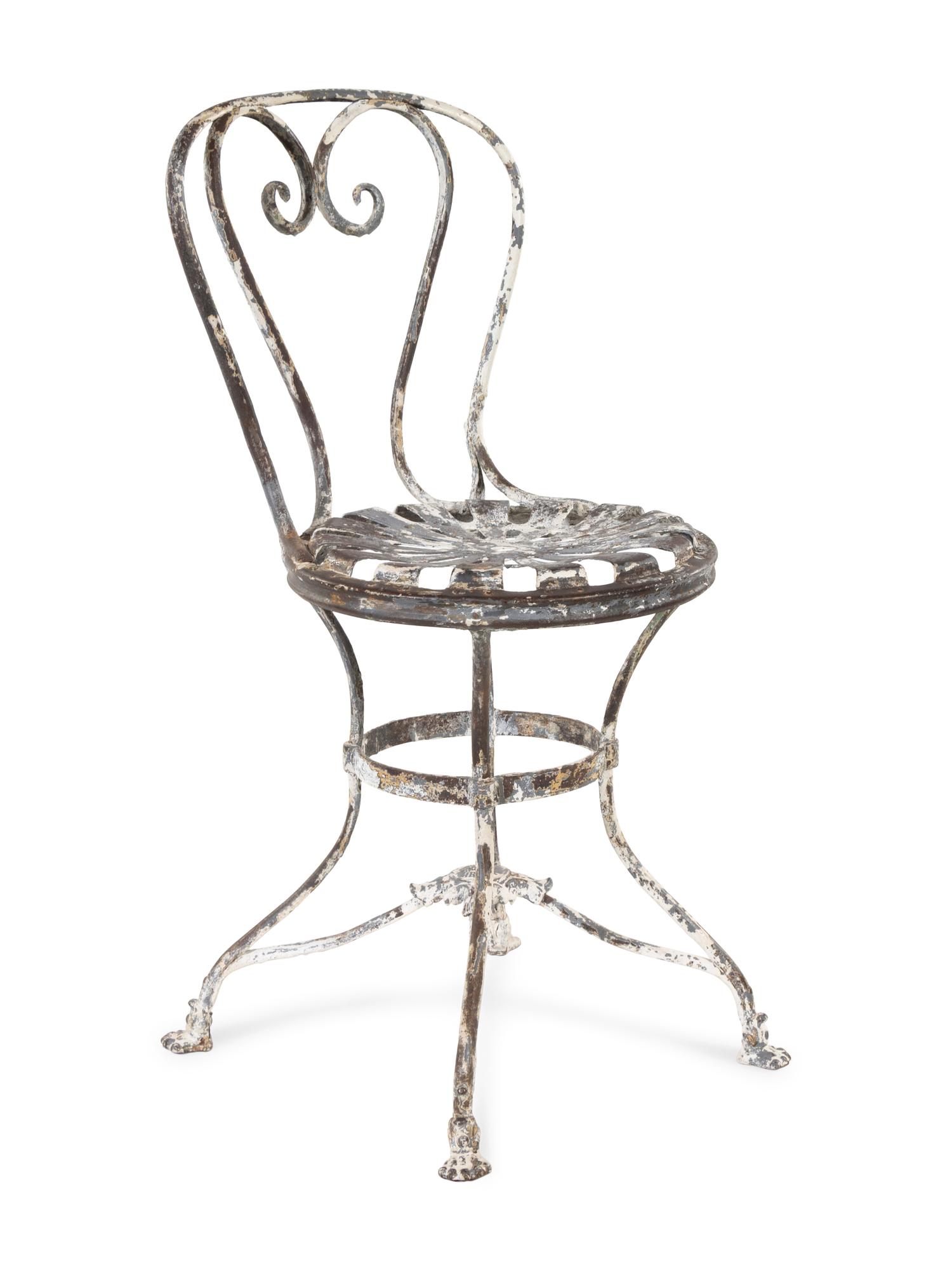 A Painted Metal Arras Garden Chair