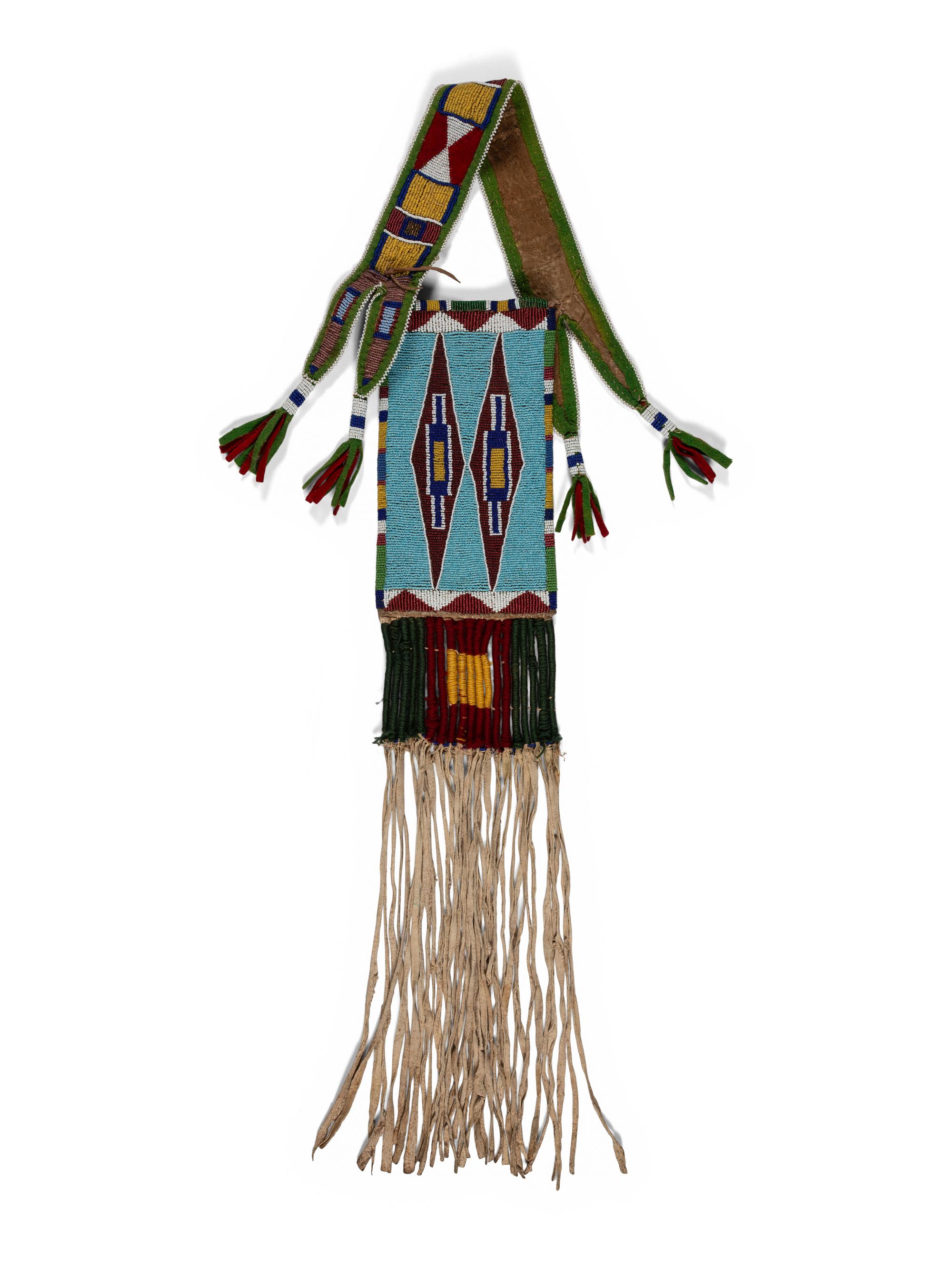Apsáalooke Beaded Hide Mirror Bag