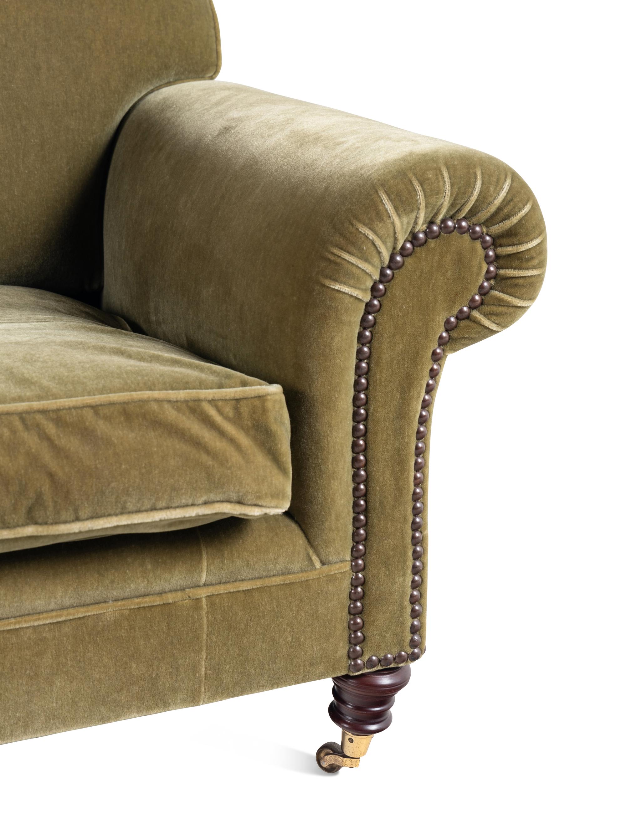 A George Smith Velvet Upholstered Two Seat Sofa