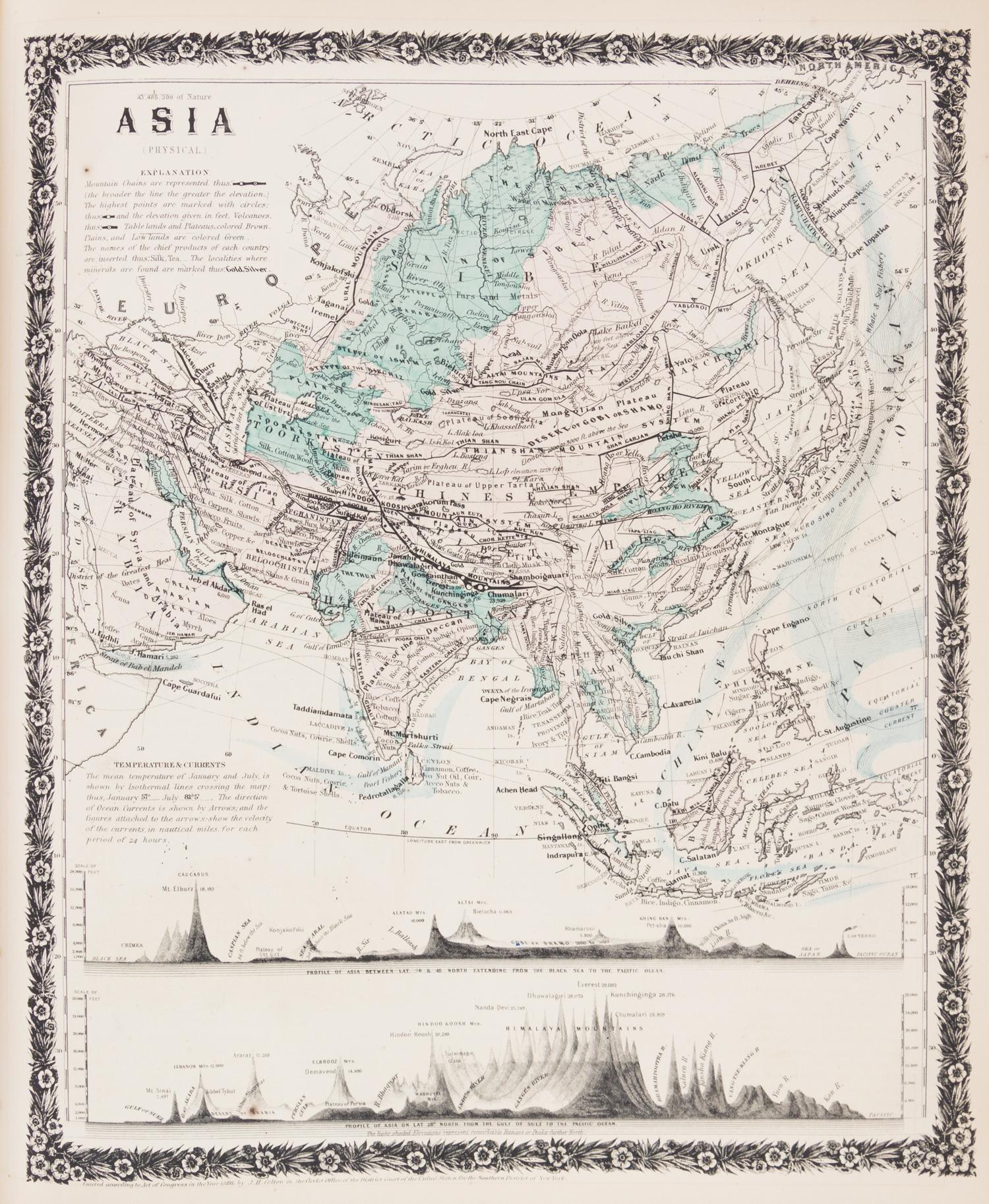 (ATLAS) COLTON, G.W. Colton's Illustrated Cabinet Atlas and Descriptive Geography. New York, 1862.