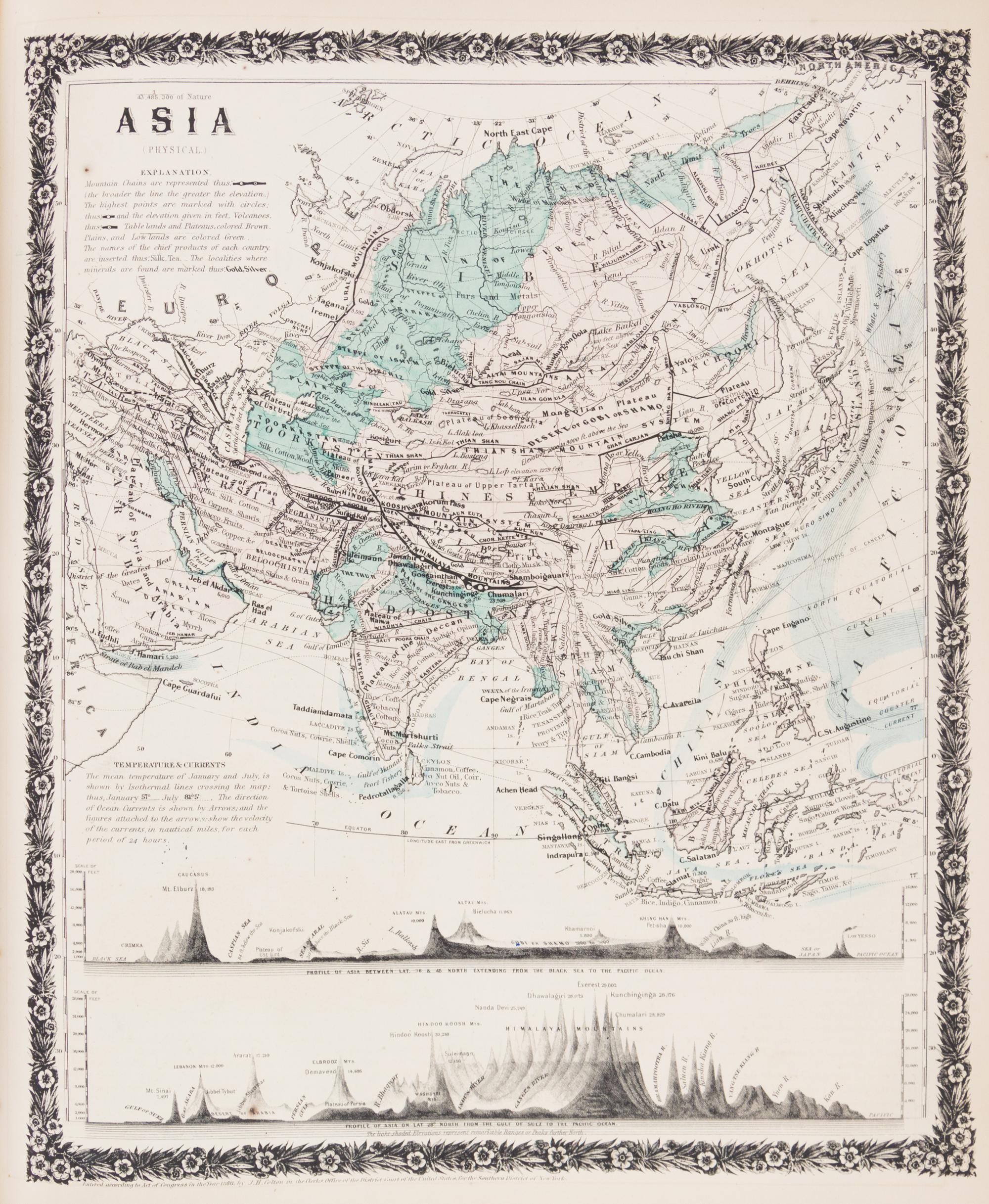 (ATLAS) COLTON, G.W. Colton's Illustrated Cabinet Atlas and Descriptive Geography. New York, 1862.