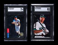 A 1993 Upper Deck SP Derek Jeter Rookie Card No. 279 (SGC 7) and 1994 Upper Deck SP Alex Rodriguez Rookie Card No. 15 (SGC 8)