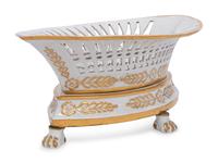 A Sèvres Style Porcelain Centerpiece Basket and Stand