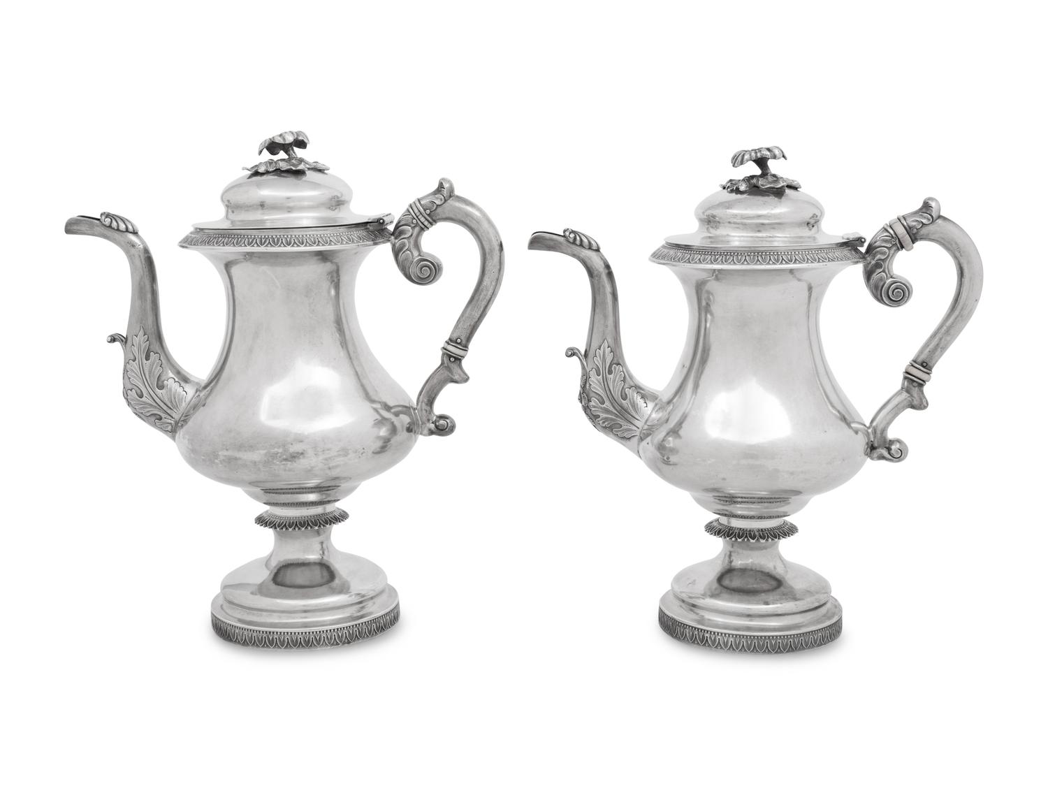 Two American Silver Coffee Pots