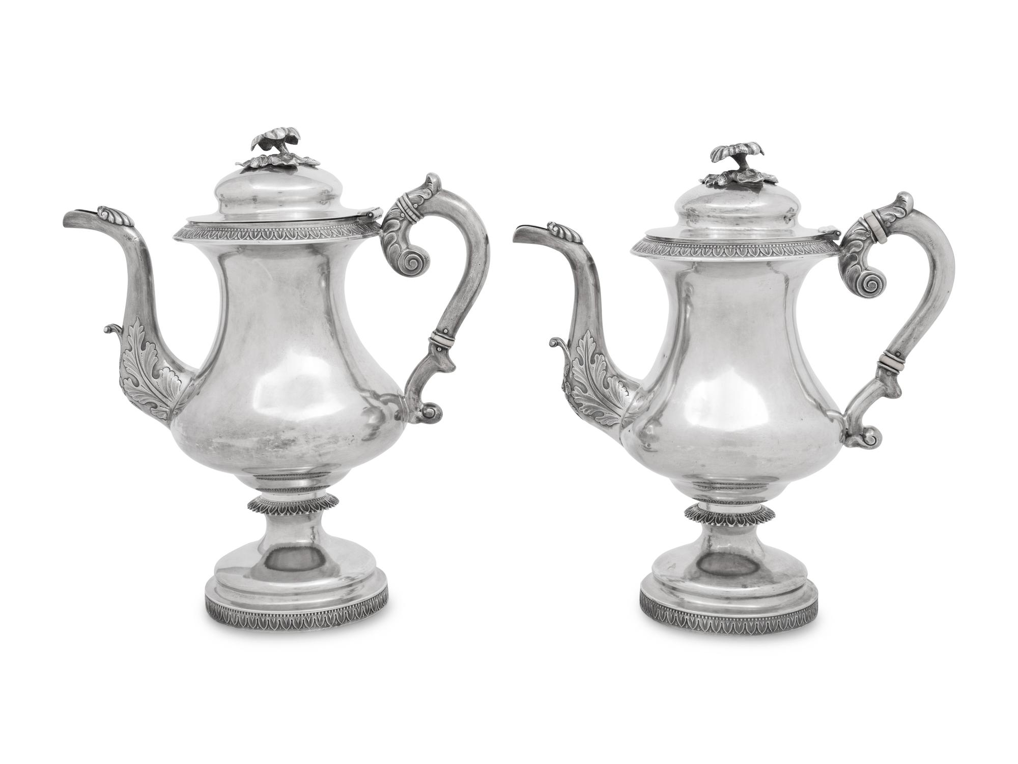 Two American Silver Coffee Pots