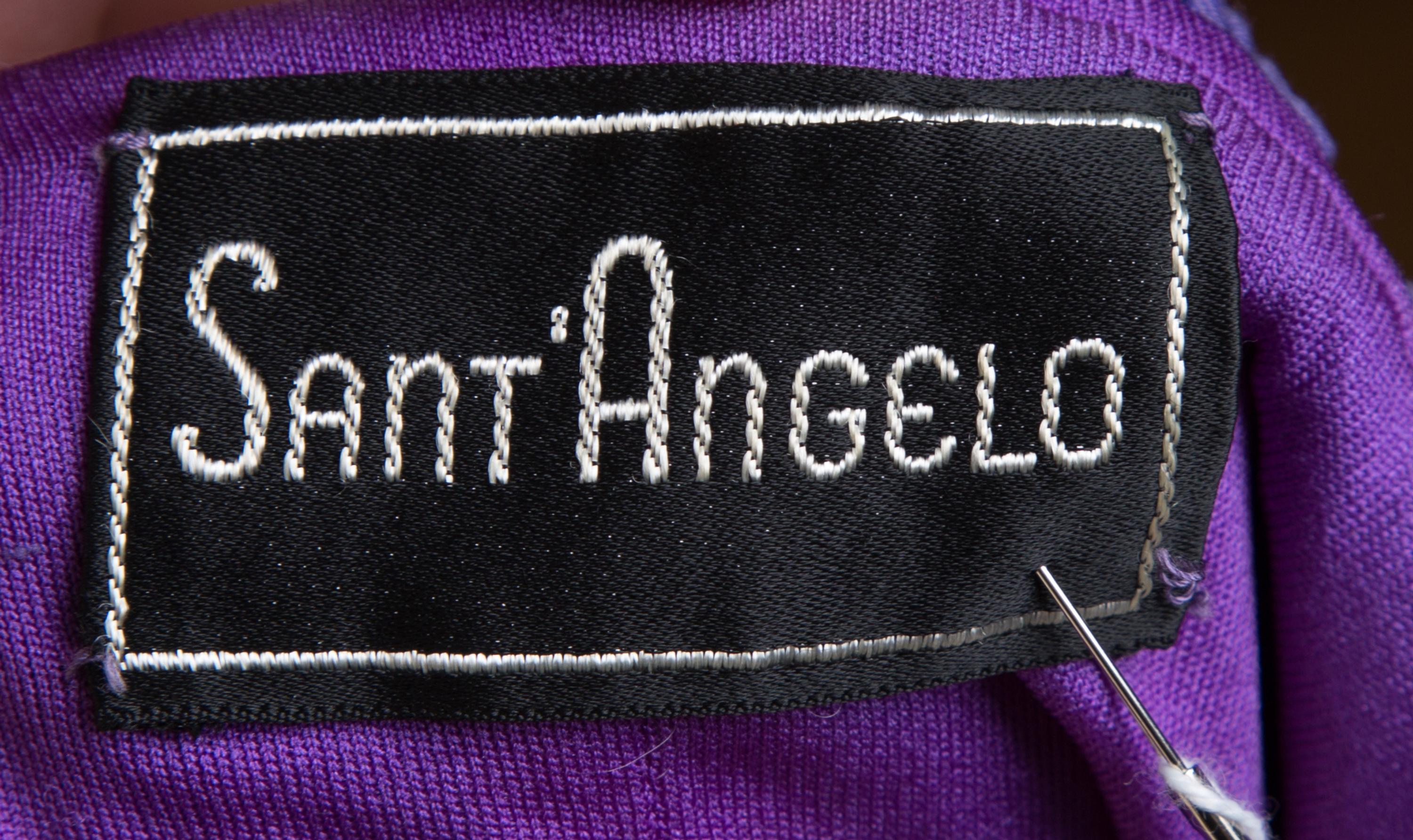 A Sant'Angelo Purple Silk Pleated Blouse, No size.