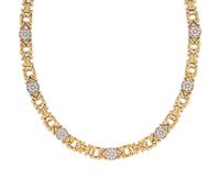 YELLOW GOLD AND DIAMOND FANCY LINK NECKLACE