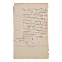 [Franklin, Benjamin] Franklin, Benjamin. Manuscript Document, signed
