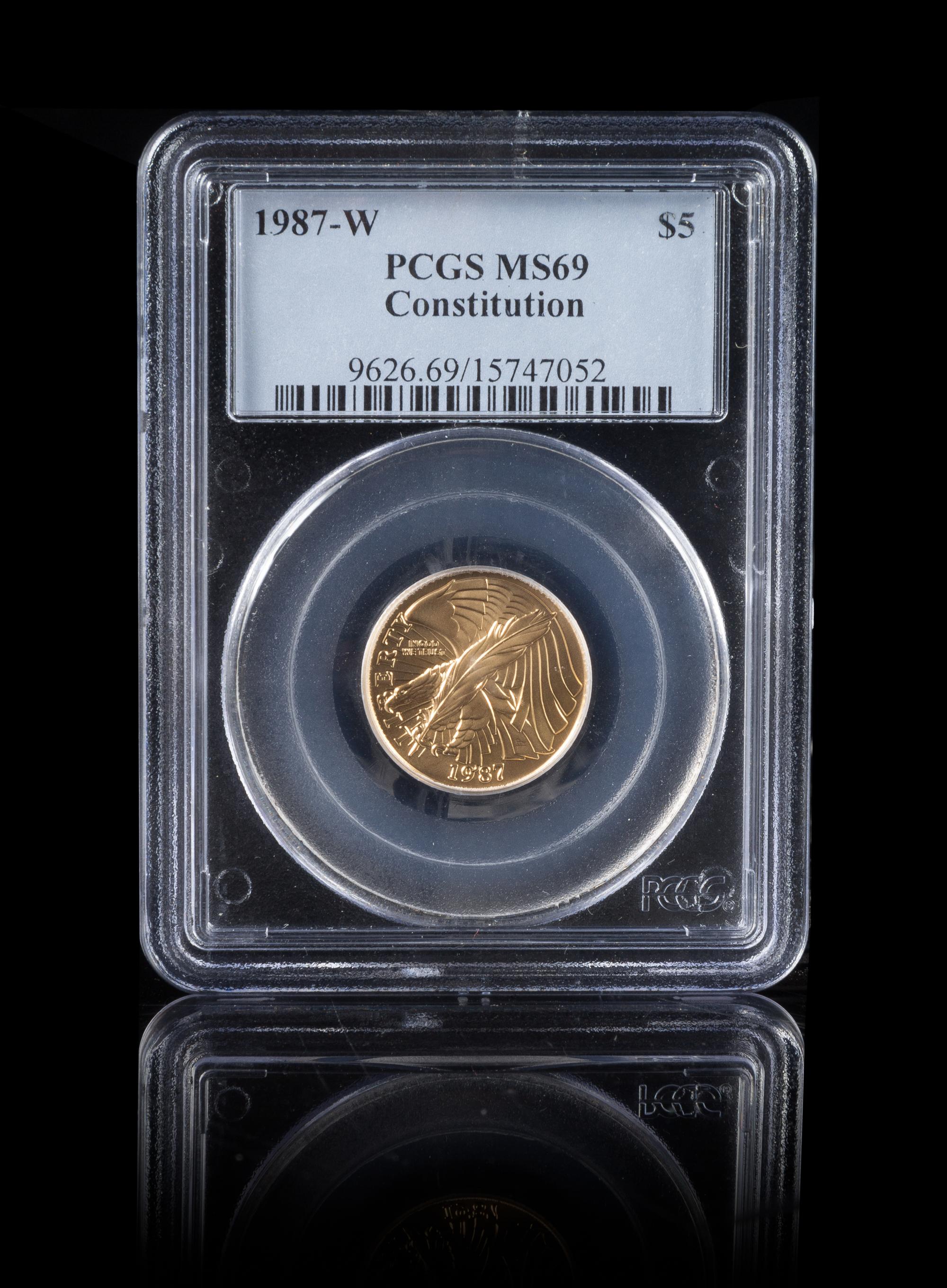 A United States 1987-W Constitution: Bicenentennial $5 Gold Coin
