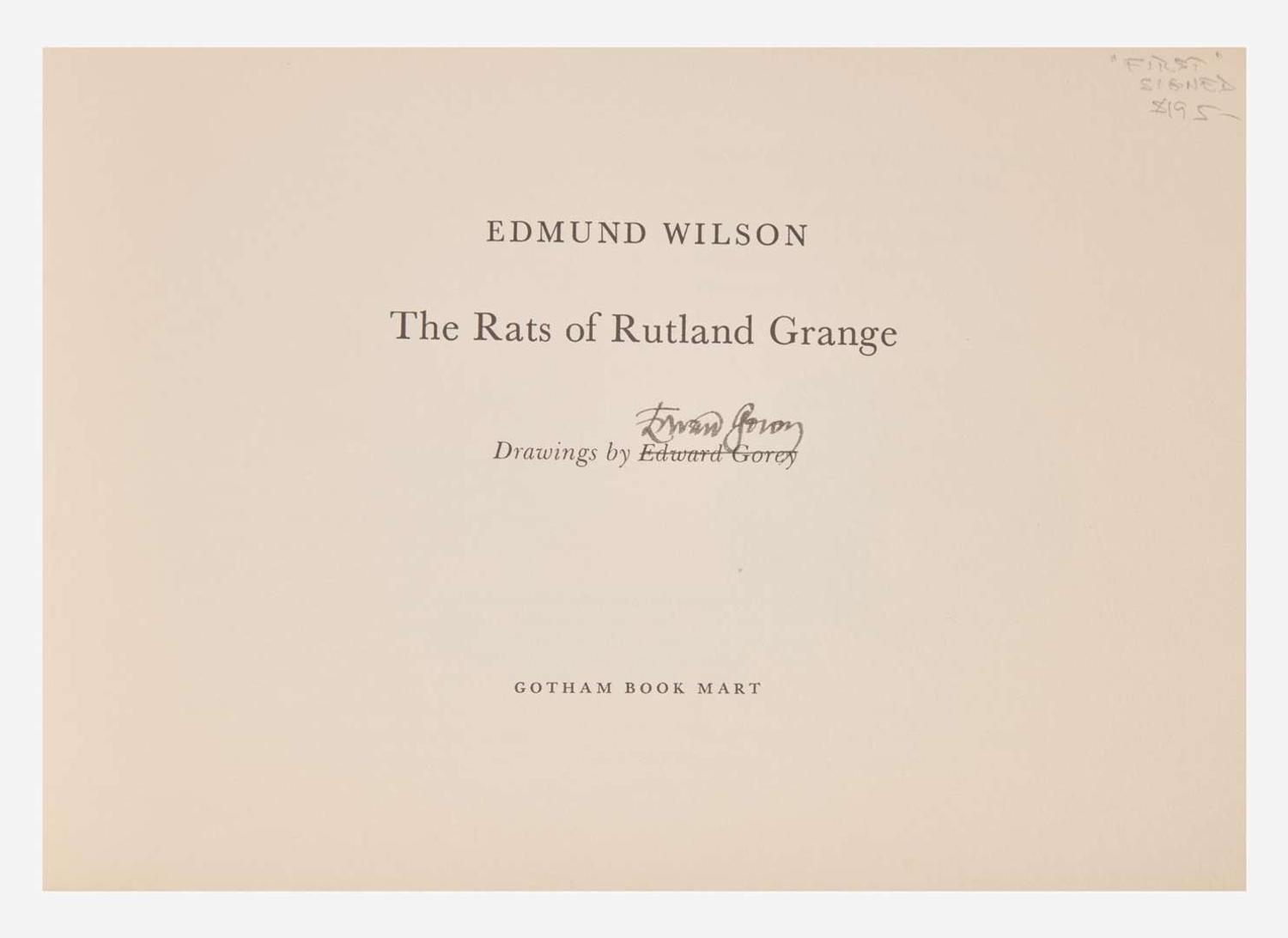 [Children's & Illustrated] Gorey, Edward: Group of 7 Signed Gotham Book Mart Publications