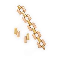 Bicolor Gold Earrings and Bracelet