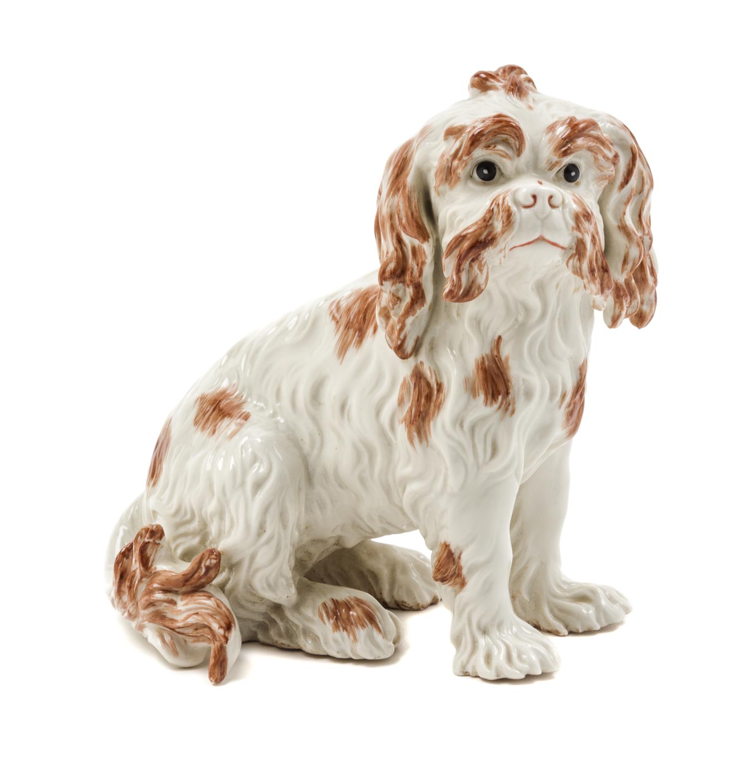 A Frankenthal Porcelain Model of a Bolognese Hound Height 6 inches. — 20TH CENTURY