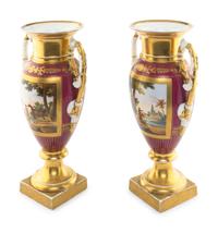 A Pair of Large Paris Porcelain Urns