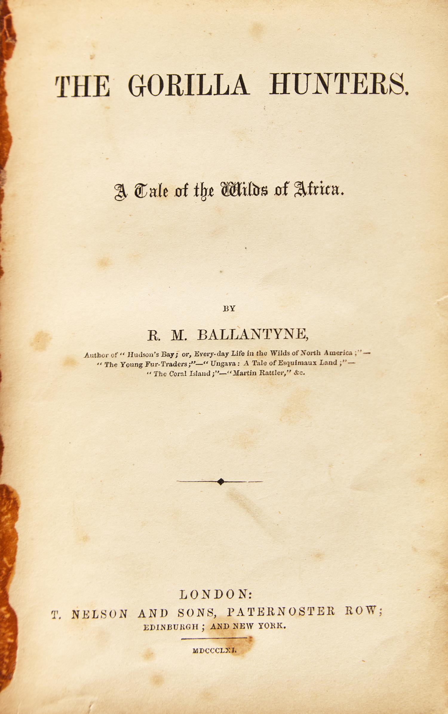 [Literature] Ballantyne, R(obert).M(ichael). The Gorilla Hunters. A Tale of the Wilds of Africa