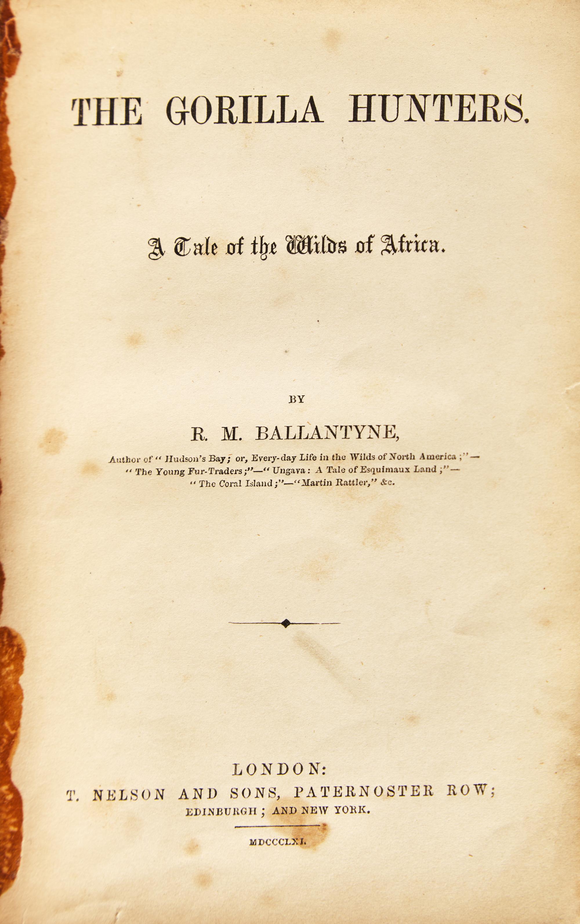[Literature] Ballantyne, R(obert).M(ichael). The Gorilla Hunters. A Tale of the Wilds of Africa