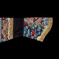 A Chinese Red Ground Kesi Silk Dragon Robe, Jifu, 19th Century 清晚期 紅地緙絲龍紋吉服