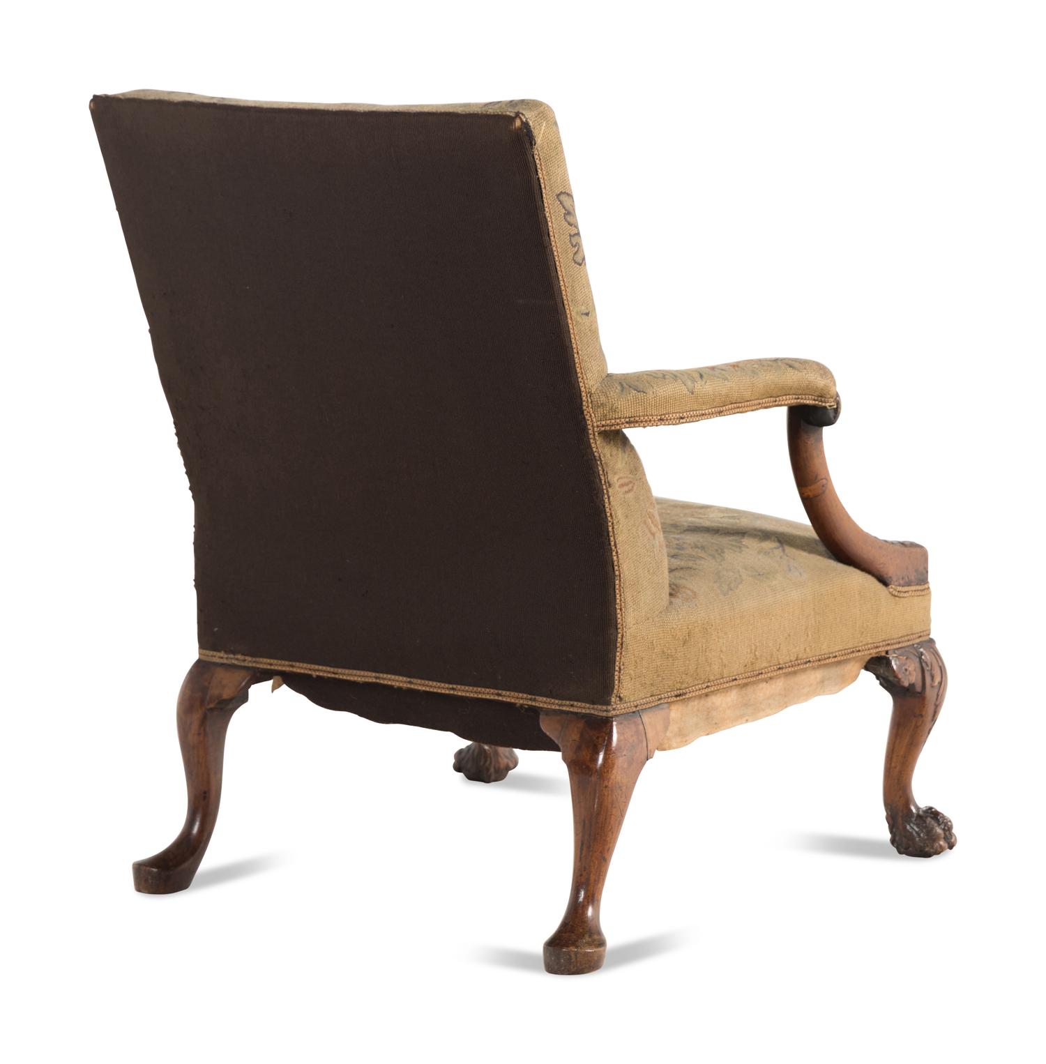A George II Walunt Library Armchair