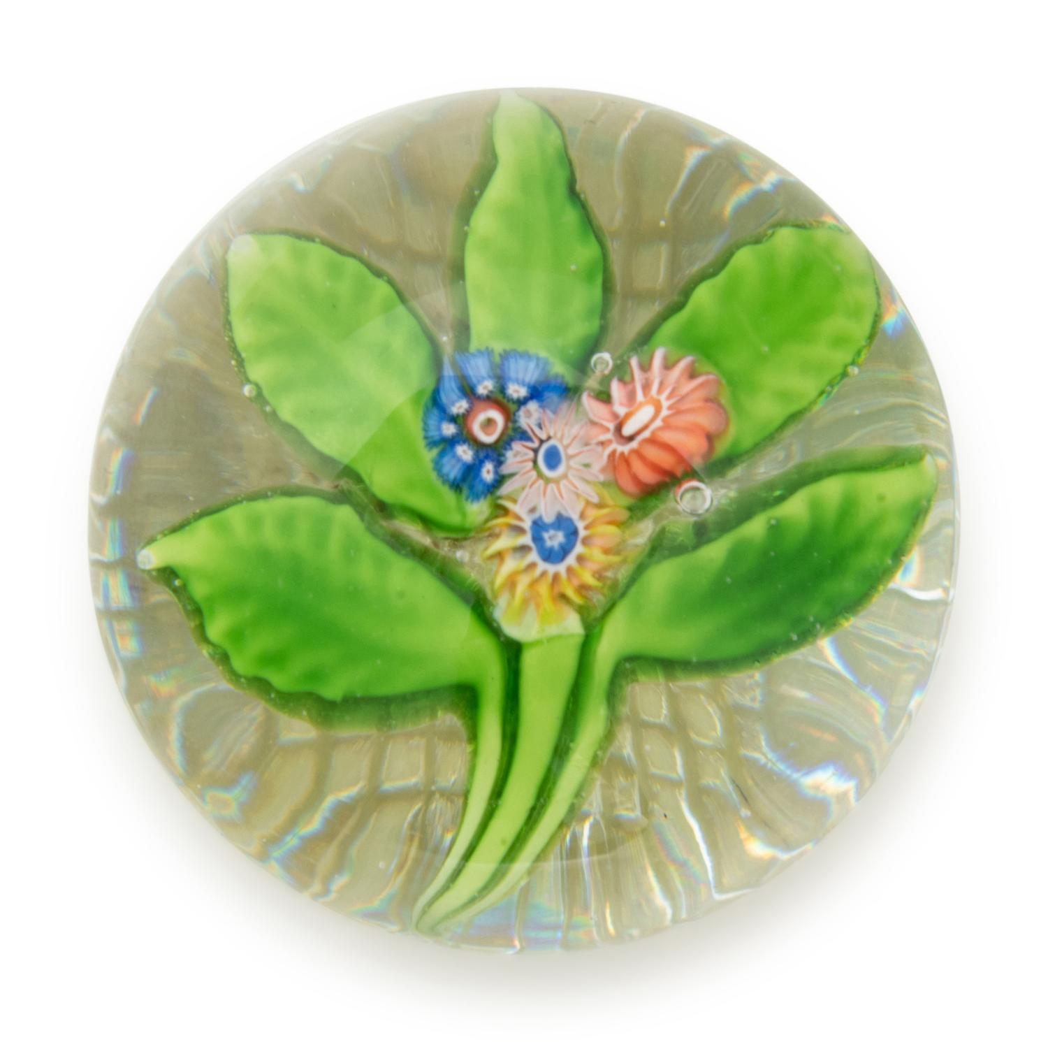 A Miniature Saint Louis Millefiori Nosegay Glass Paperweight