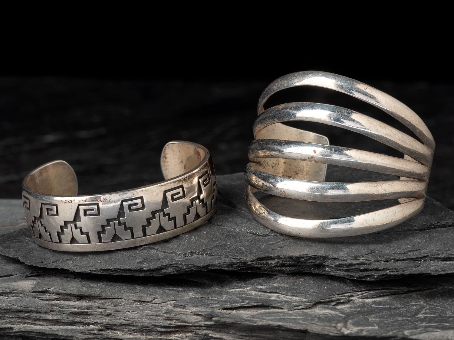 Sterling Silver Split Shank Cuff Bracelet, with White Hogan Shop Mark, PLUS